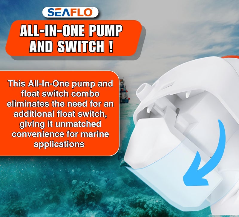 SEAFLO 06-Series Automatic Bilge Pump - 12V DC, 750 GPH, Built-In Float Switch, Fully Submersible, Marine-Grade Durable Construction, Easy Installation for Boat and Marine Applications - Image 2
